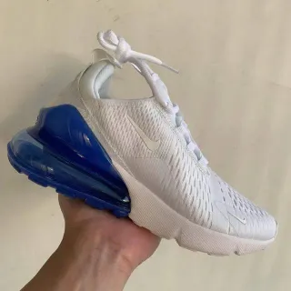 Nike Air Max 270 White and Royal Blue Lifestyle Sneakers