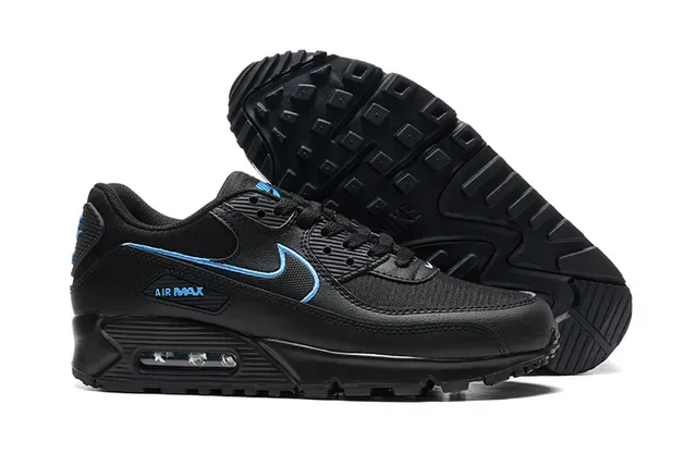 Nike Air Max 90 Black and Blue Lifestyle Sneakers 4