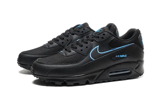 Nike Air Max 90 Black and Blue Lifestyle Sneakers 5