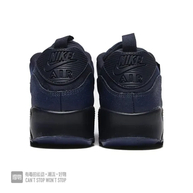 Nike Air Max 90 Navy Blue Textile And Synthetic Upper Visible Cushioning Unit Lifestyle Sneakers 4
