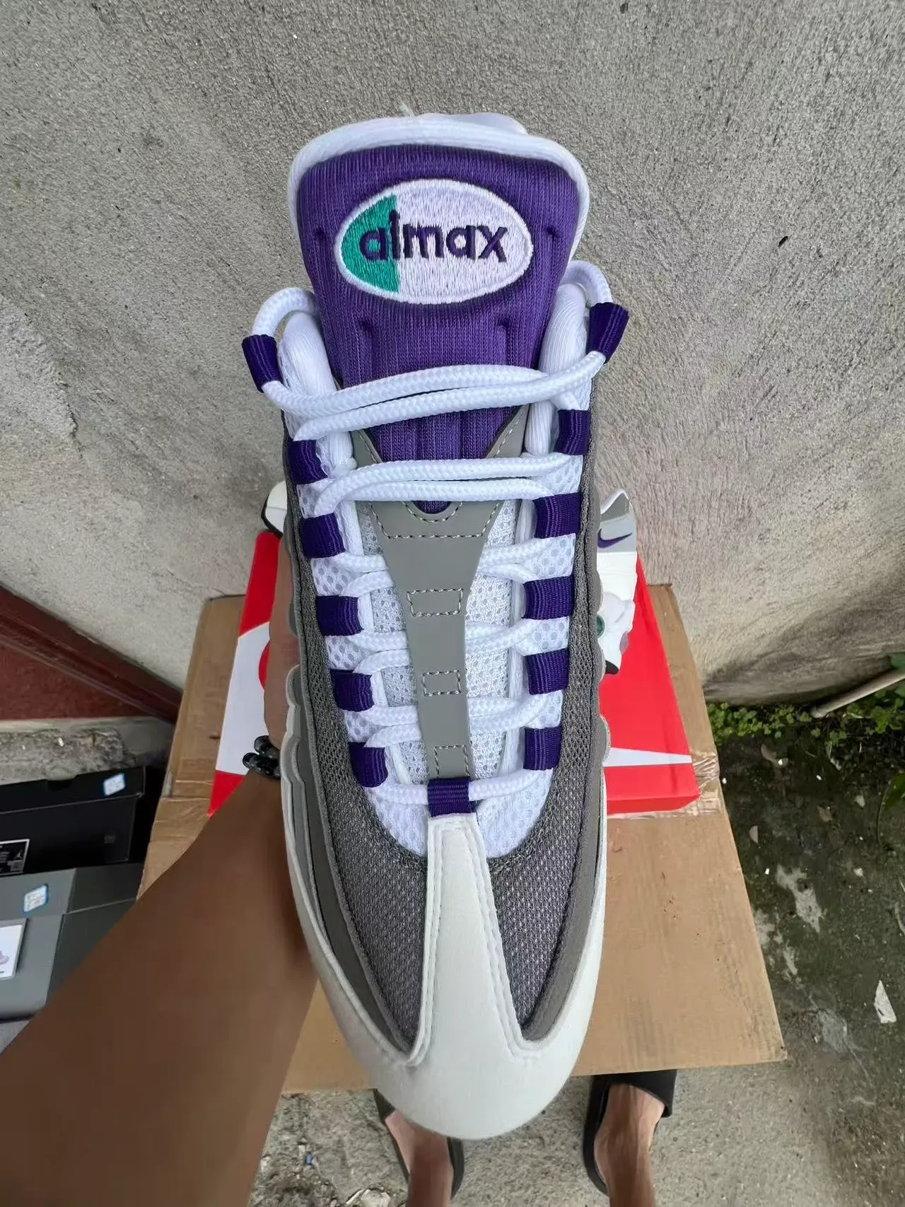 Nike Air Max 95 White Gray Purple Lifestyle Sneakers 3