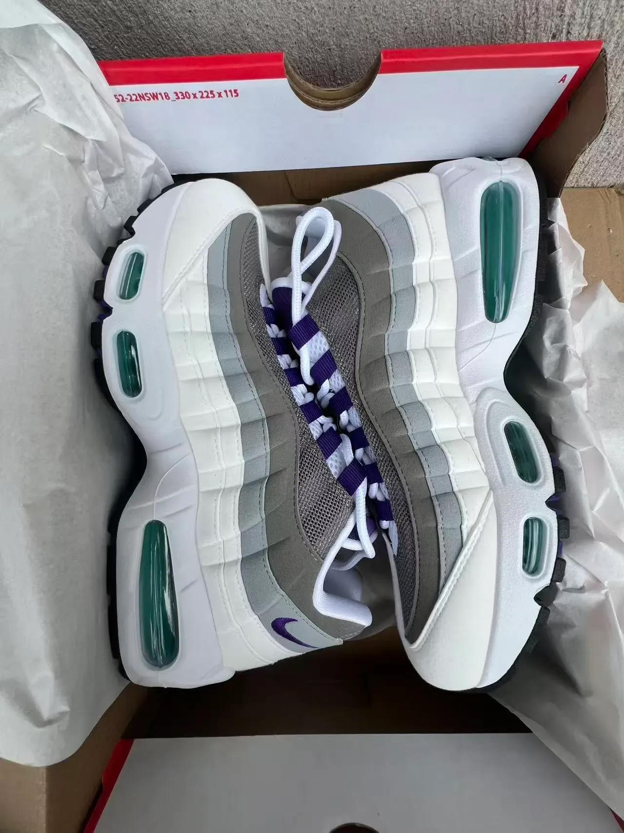 Nike Air Max 95 White Gray Purple Lifestyle Sneakers 9