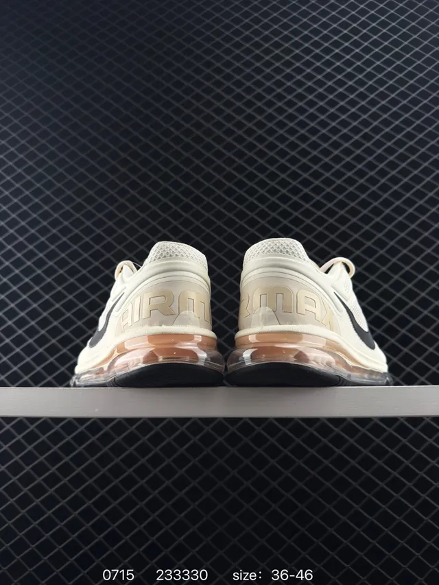 Nike Air Max Beige Negro Low-Top Malla Superior Zapatos de Running 4