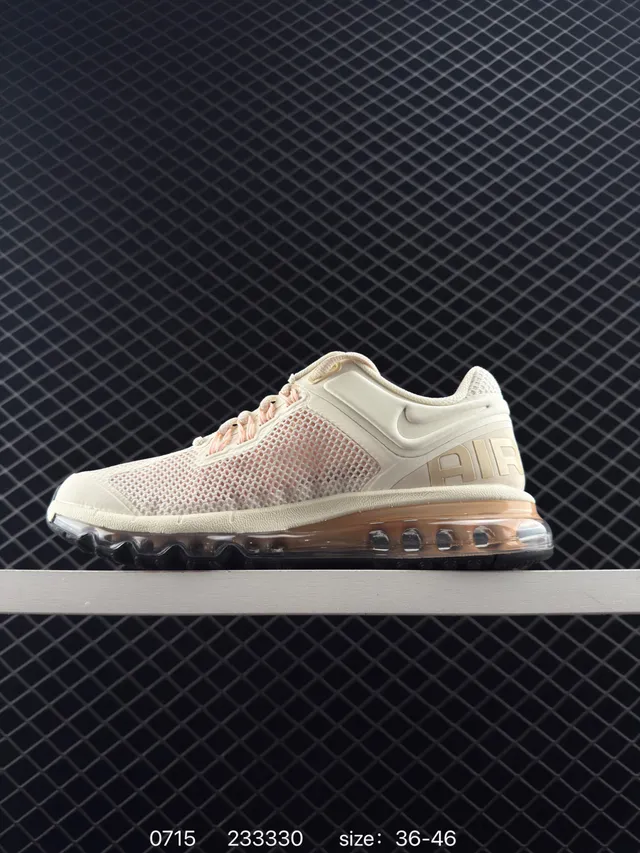 Nike Air Max Beige Negro Low-Top Malla Superior Zapatos de Running 6