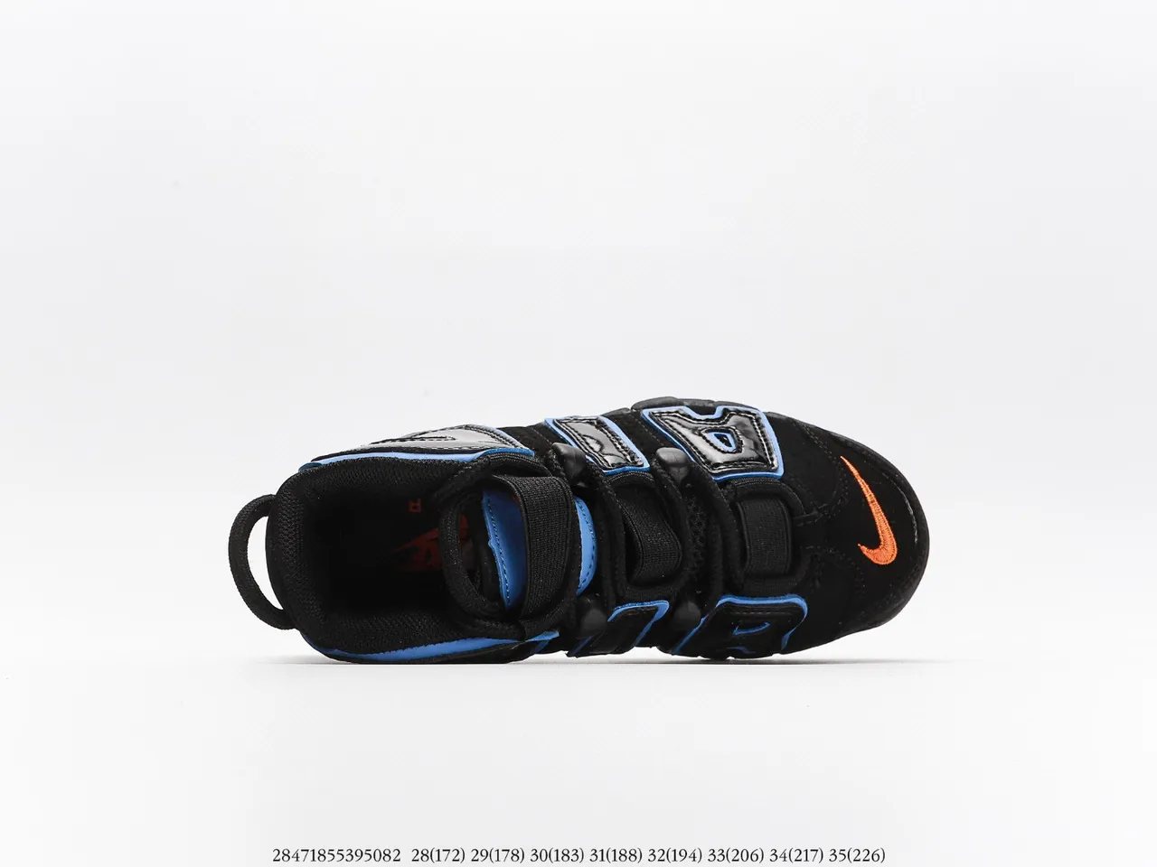 Nike Air More Uptempo Black Blue Cage Basketball Shoes 4