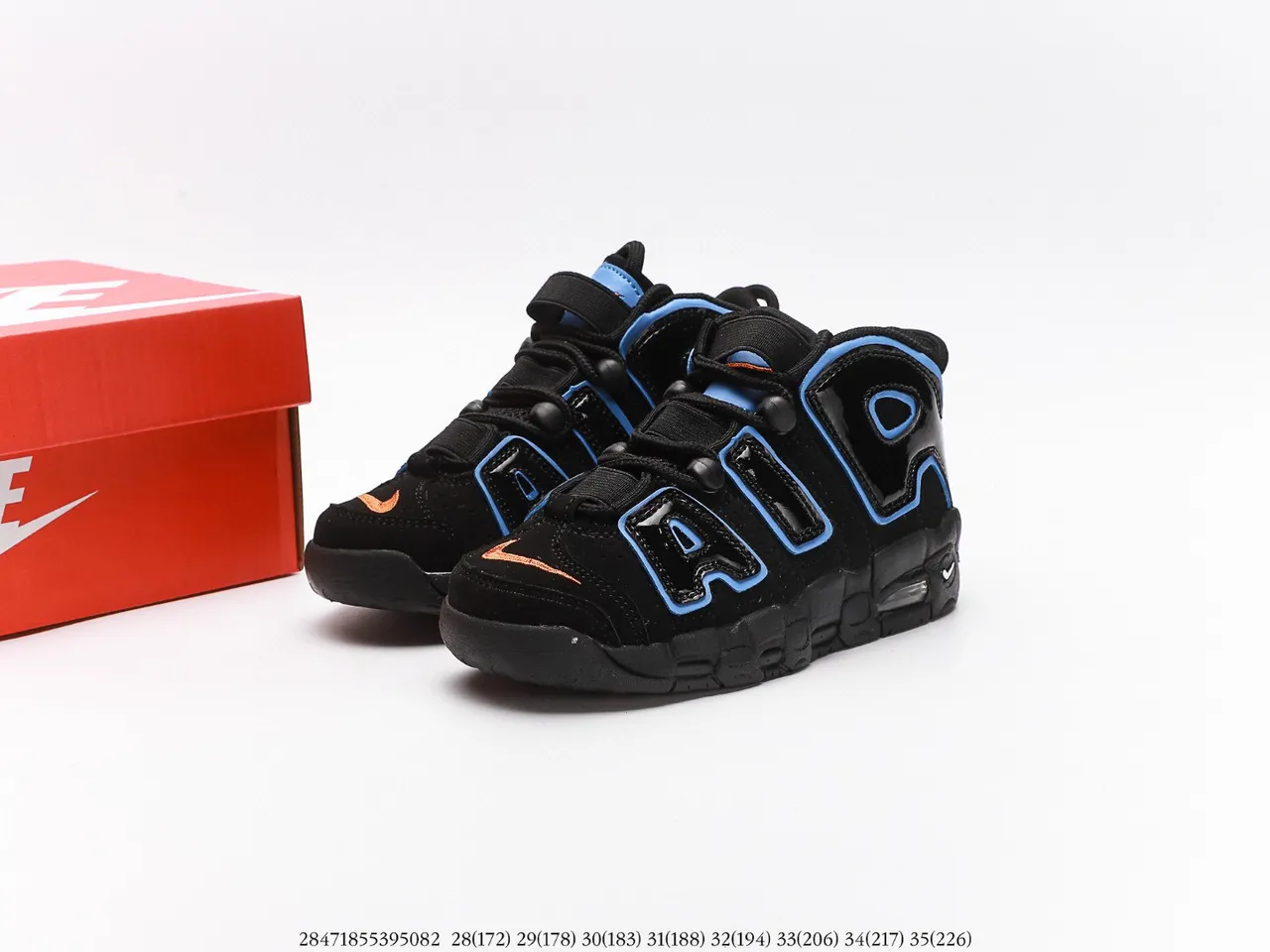 Nike Air More Uptempo Black Blue Cage Basketball Shoes 10