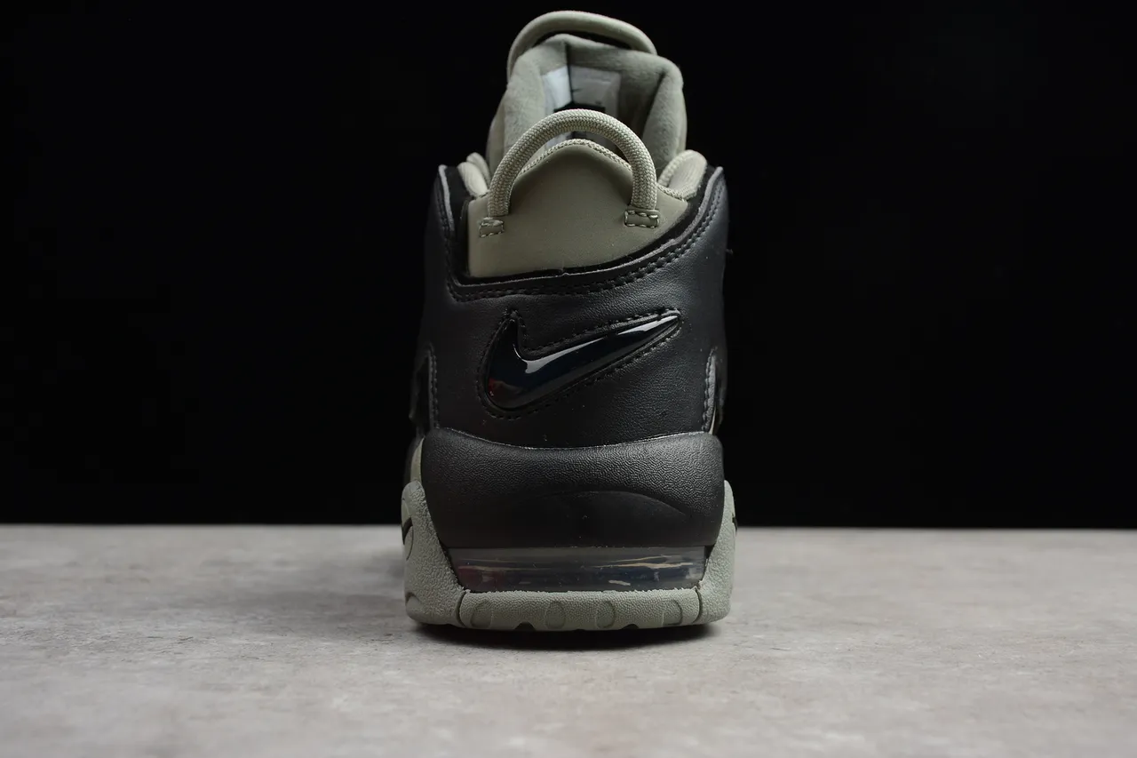 Nike Air More Uptempo Olive Green and Black Basketball Shoes 3