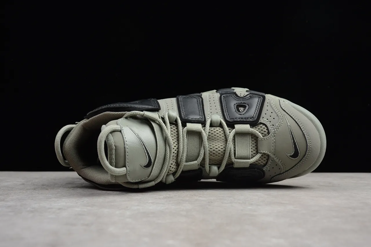 Nike Air More Uptempo Olive Green and Black Basketball Shoes 5