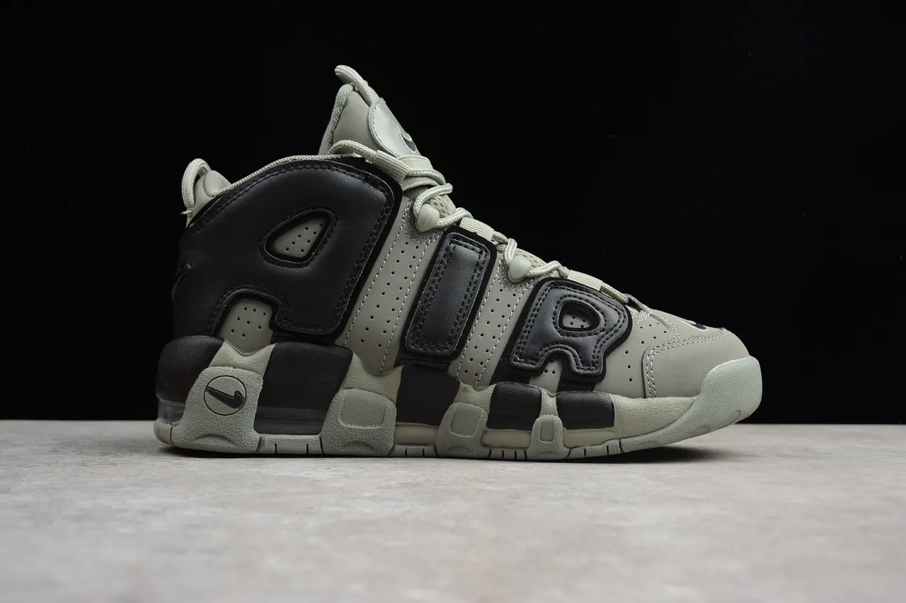 Nike Air More Uptempo Olive Green and Black Basketball Shoes 6
