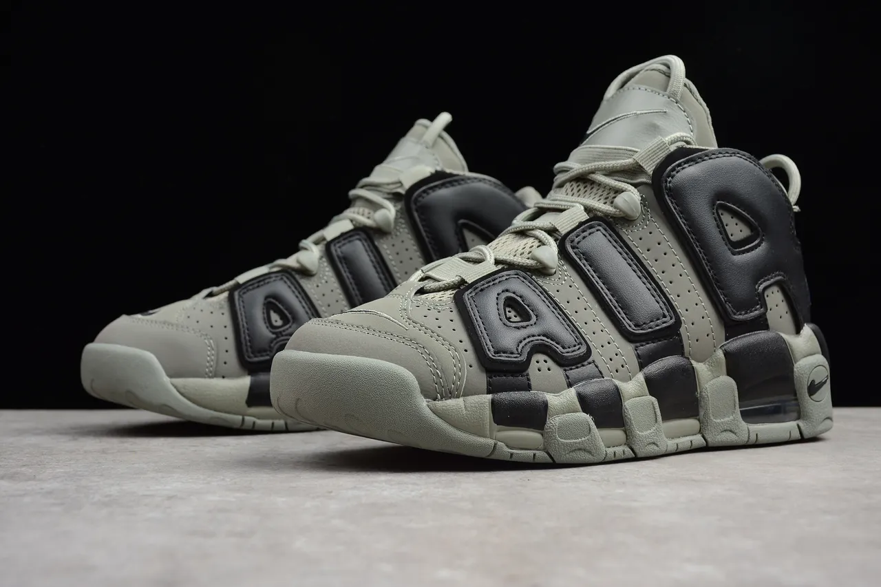 Nike Air More Uptempo Olive Green and Black Basketball Shoes 7