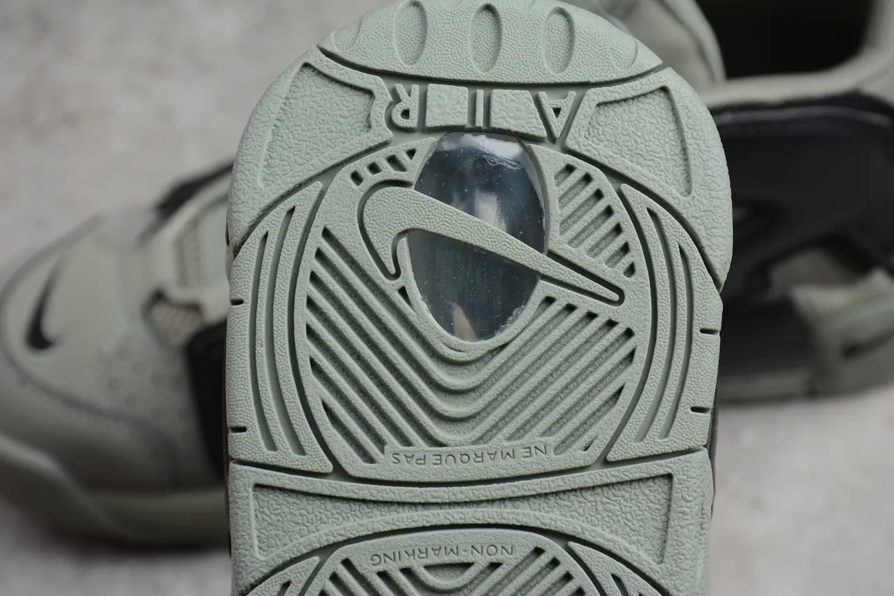 Nike Air More Uptempo Olive Green and Black Basketball Shoes 9