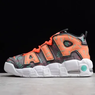 Nike Air More Uptempo Orange Black Teal Graphic Basketball Shoes