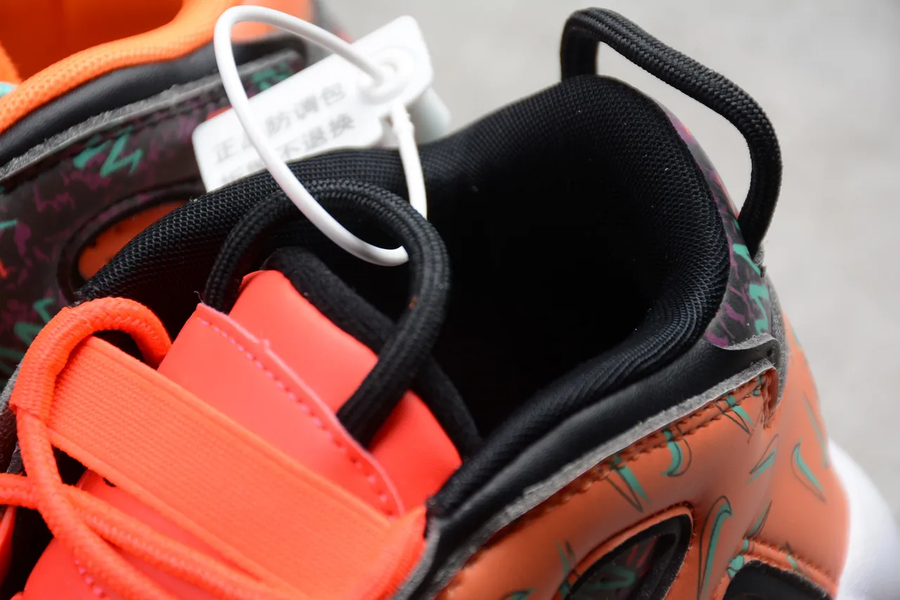 Nike Air More Uptempo Orange, Noir, Turquoise Graphique Chaussures de Basketball 6