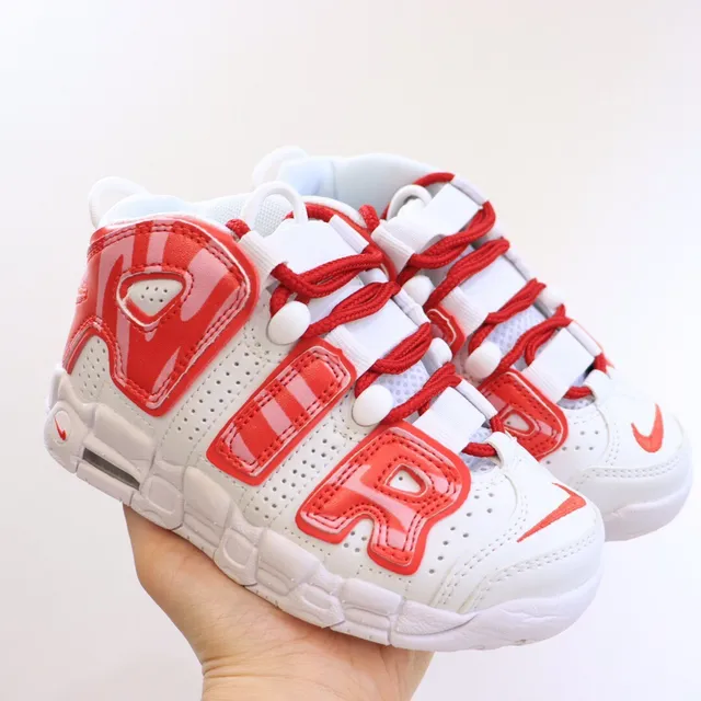 Nike Air More Uptempo White Red Black Basketball Shoes 5