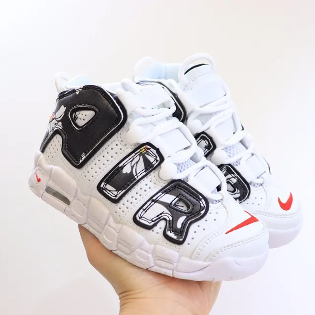 Nike Air More Uptempo White Red Black Basketball Shoes 6