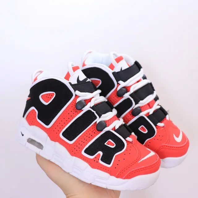 Nike Air More Uptempo White Red Black Basketball Shoes 12