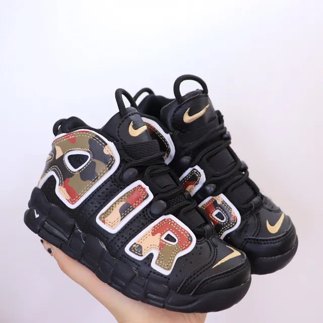 Nike Air More Uptempo White Red Black Basketball Shoes 15
