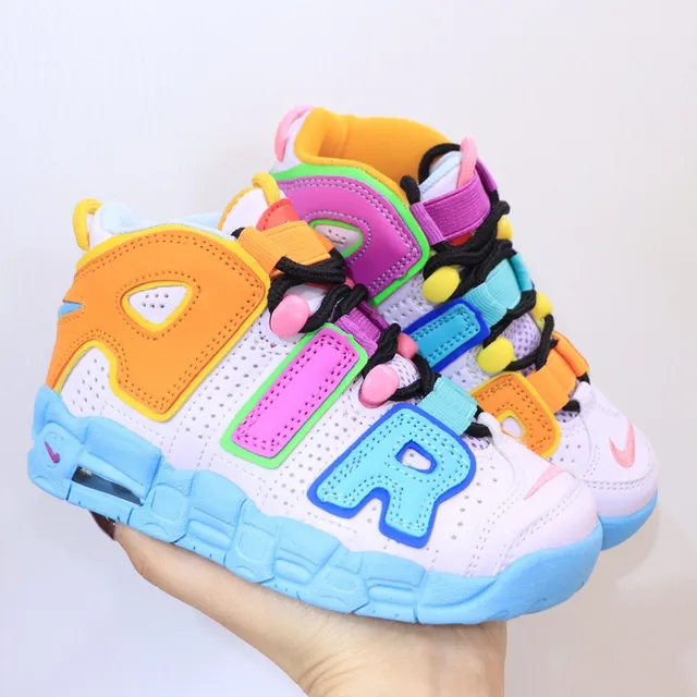 Nike Air More Uptempo White Red Black Basketball Shoes 16