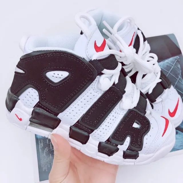 Nike Air More Uptempo White Red Black Basketball Shoes 19