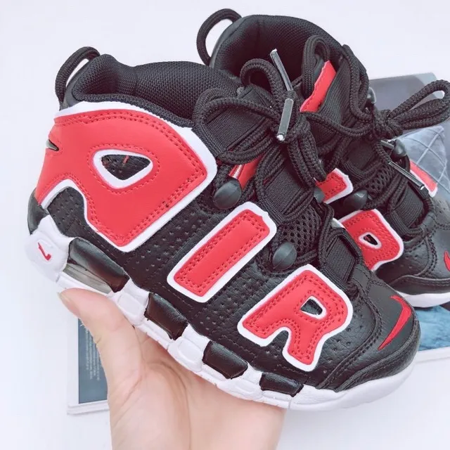Nike Air More Uptempo White Red Black Basketball Shoes 20