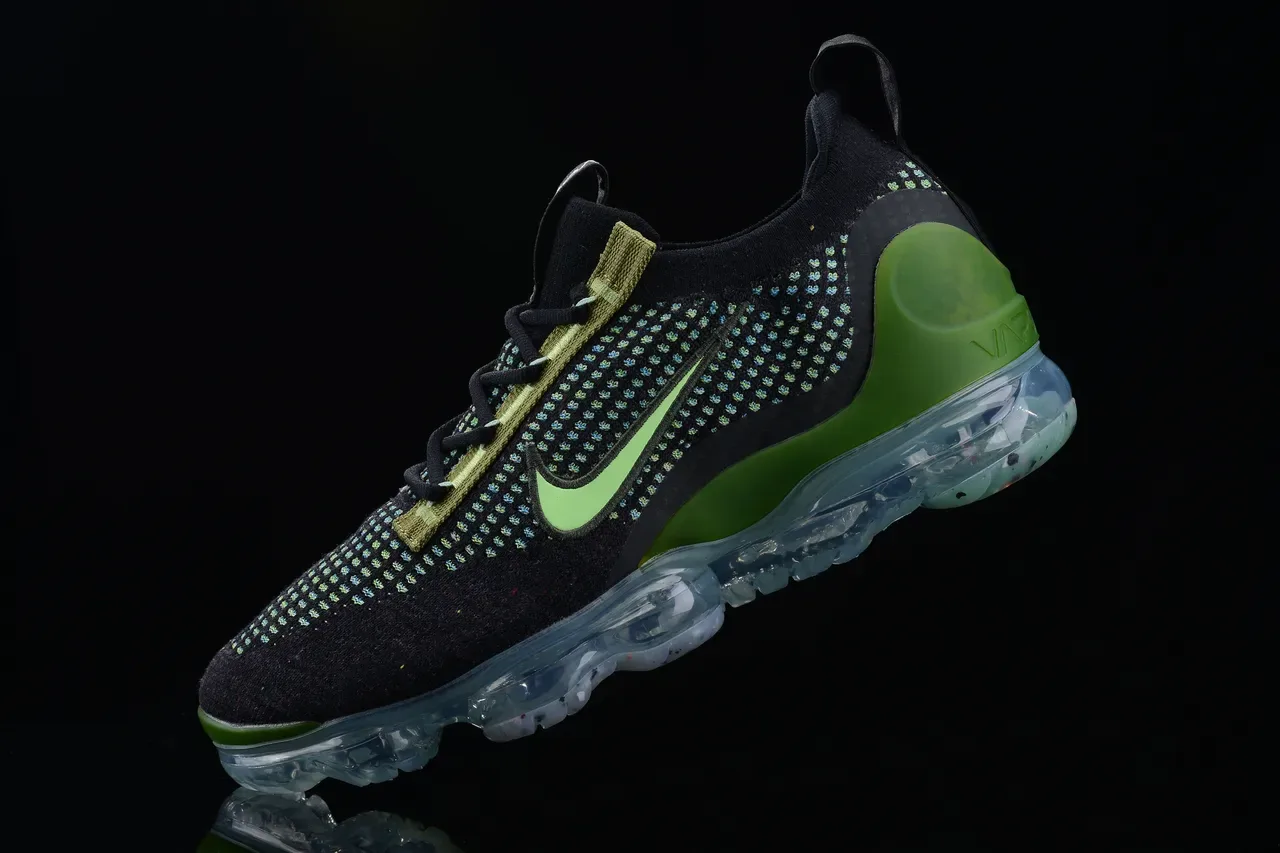 Nike Air VaporMax Flyknit Chaussures Lifestyle Noir Lime Green 5