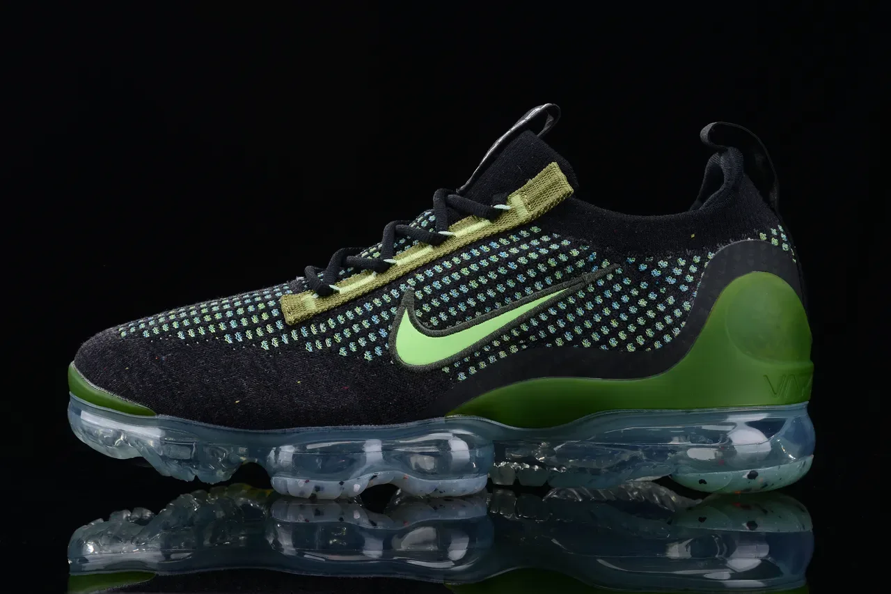 Nike Air VaporMax Flyknit Chaussures Lifestyle Noir Lime Green 6