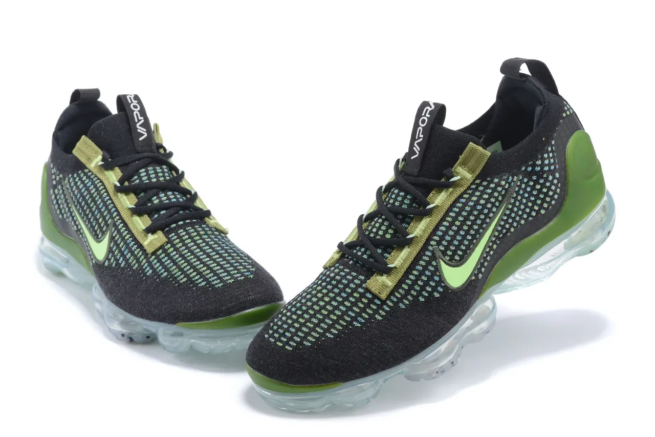 Nike Air VaporMax Flyknit Chaussures Lifestyle Noir Lime Green 11