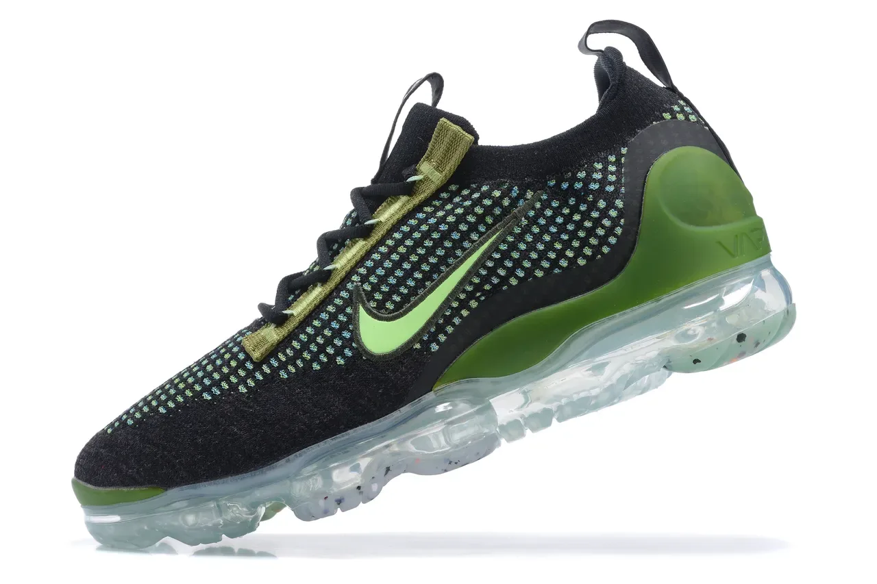 Nike Air VaporMax Flyknit Chaussures Lifestyle Noir Lime Green 12
