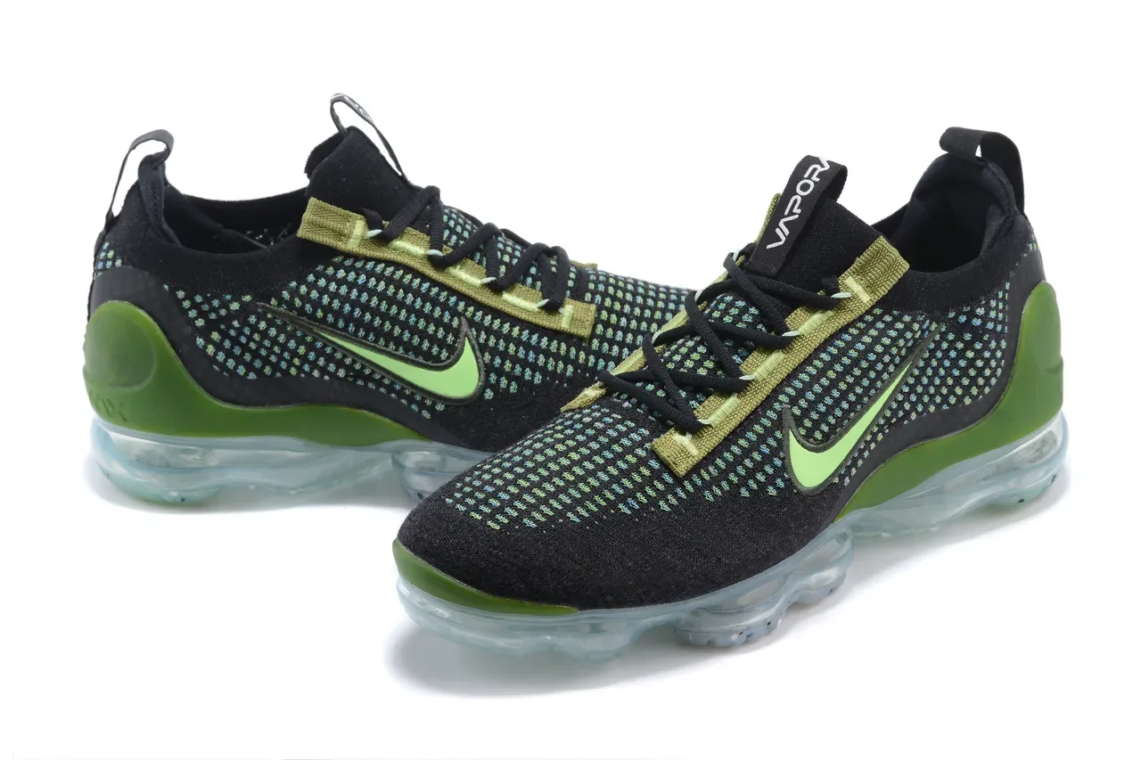 Nike Air VaporMax Flyknit Chaussures Lifestyle Noir Lime Green 13