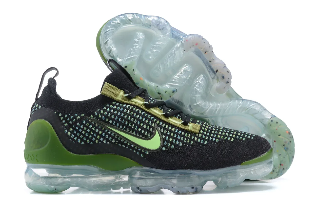 Nike Air VaporMax Flyknit Chaussures Lifestyle Noir Lime Green 14