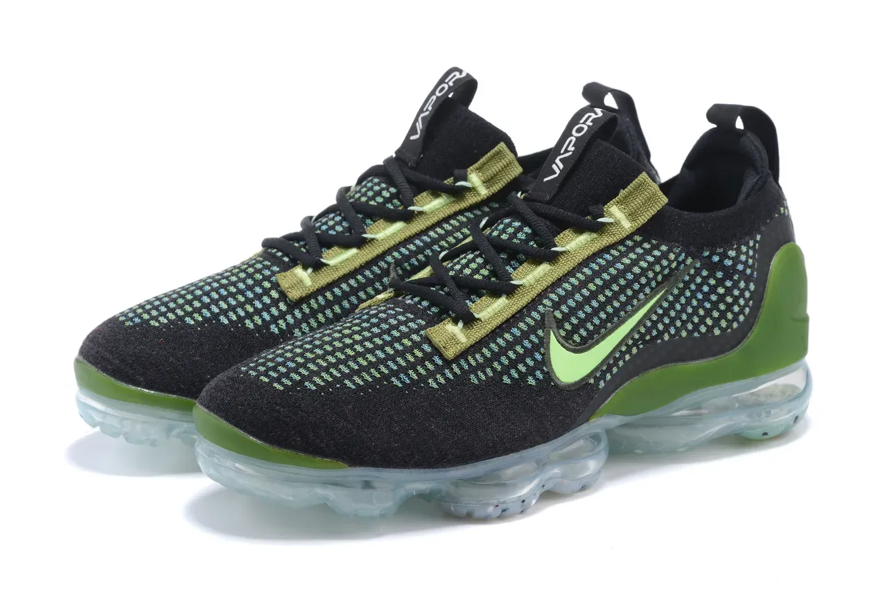 Nike Air VaporMax Flyknit Chaussures Lifestyle Noir Lime Green 15