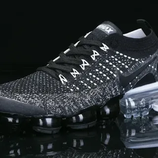 Nike Air VaporMax Flyknit Black White Dot Pattern Lifestyle Sneakers