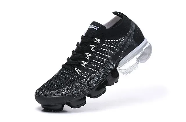 Nike Air VaporMax Flyknit Black White Dot Pattern Lifestyle Sneakers 5