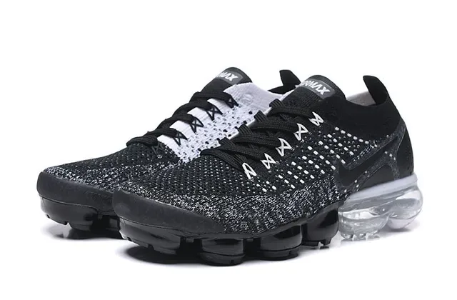 Nike Air VaporMax Flyknit Black White Dot Pattern Lifestyle Sneakers 8