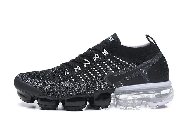 Nike Air VaporMax Flyknit Black White Dot Pattern Lifestyle Sneakers 9
