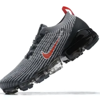 Nike Air VaporMax Flyknit Gray Black Red Lifestyle Sneakers