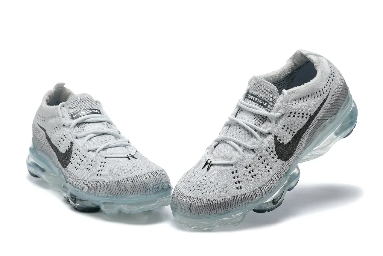 Nike Air VaporMax Flyknit Gray Black Translucent Lifestyle Sneakers 3
