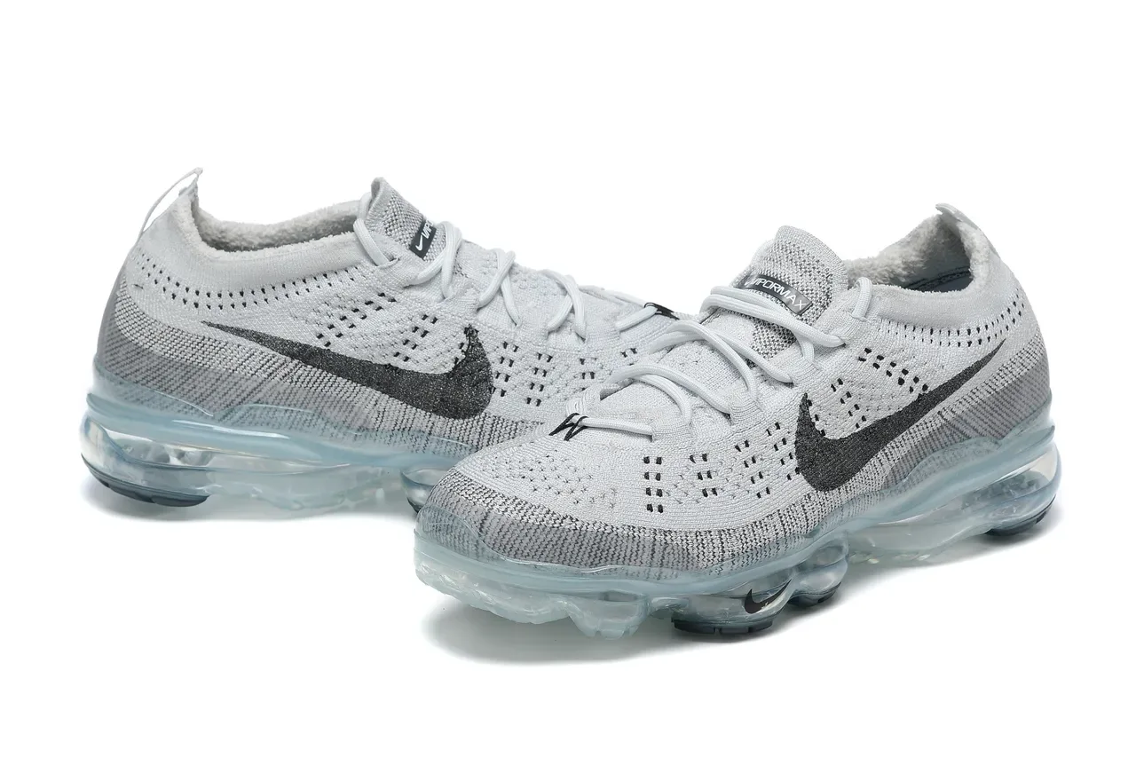 Nike Air VaporMax Flyknit Gray Black Translucent Lifestyle Sneakers 5