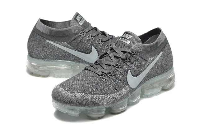 Nike Air VaporMax Flyknit Gray Translucent Lifestyle Sneakers 5