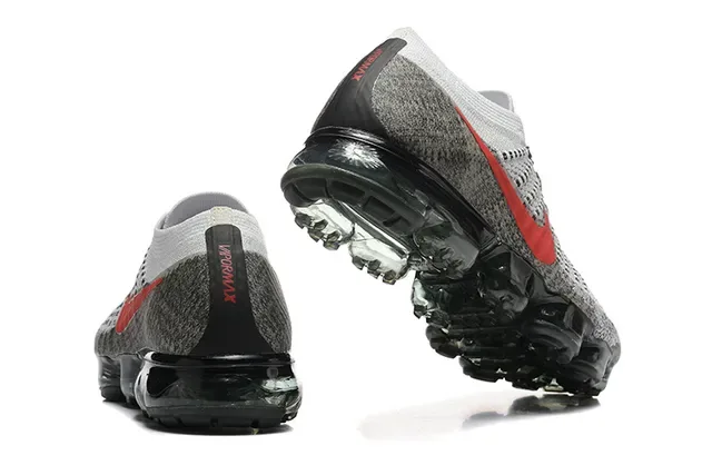 Nike Air VaporMax Heather Gray Red Lifestyle Sneakers 2