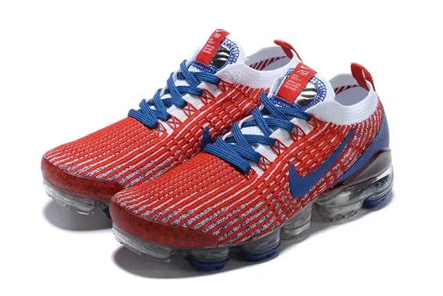 Nike Air VaporMax Chaussures de course Rouge Bleu Blanc 3