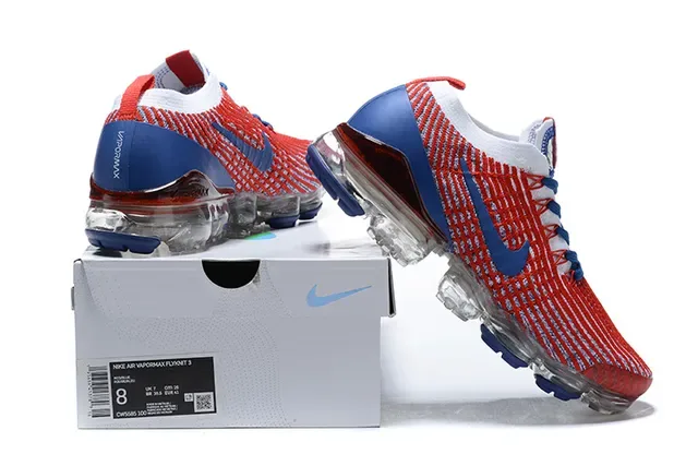 Nike Air VaporMax Chaussures de course Rouge Bleu Blanc 8