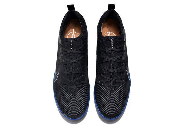 Nike Air Zoom Noir Bleu Bas Haut Synthétique Texturé Riboté Panneau du Metatarsien Chaussures de Football sur Herbe 2