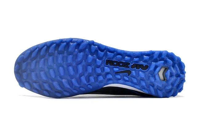 Nike Air Zoom Noir Bleu Bas Haut Synthétique Texturé Riboté Panneau du Metatarsien Chaussures de Football sur Herbe 6