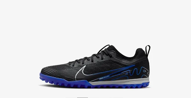 Nike Air Zoom Noir Bleu Bas Haut Synthétique Texturé Riboté Panneau du Metatarsien Chaussures de Football sur Herbe 19