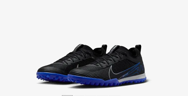 Nike Air Zoom Noir Bleu Bas Haut Synthétique Texturé Riboté Panneau du Metatarsien Chaussures de Football sur Herbe 20