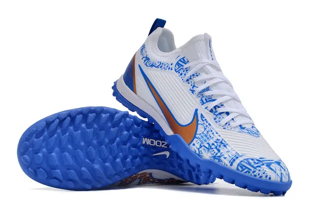 Nike Air Zoom Noir Bleu Bas Haut Synthétique Texturé Riboté Panneau du Metatarsien Chaussures de Football sur Herbe 22