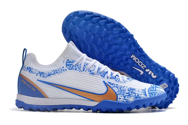 Nike Air Zoom Noir Bleu Bas Haut Synthétique Texturé Riboté Panneau du Metatarsien Chaussures de Football sur Herbe 24