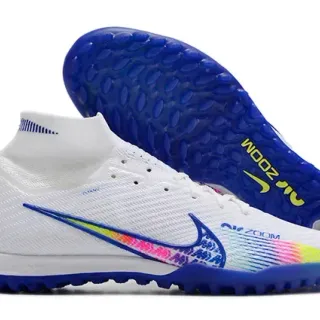 Nike Air Zoom أبيض متعدد الألوان أحذية كرة القدم عالية جوارب نسيج للعشب