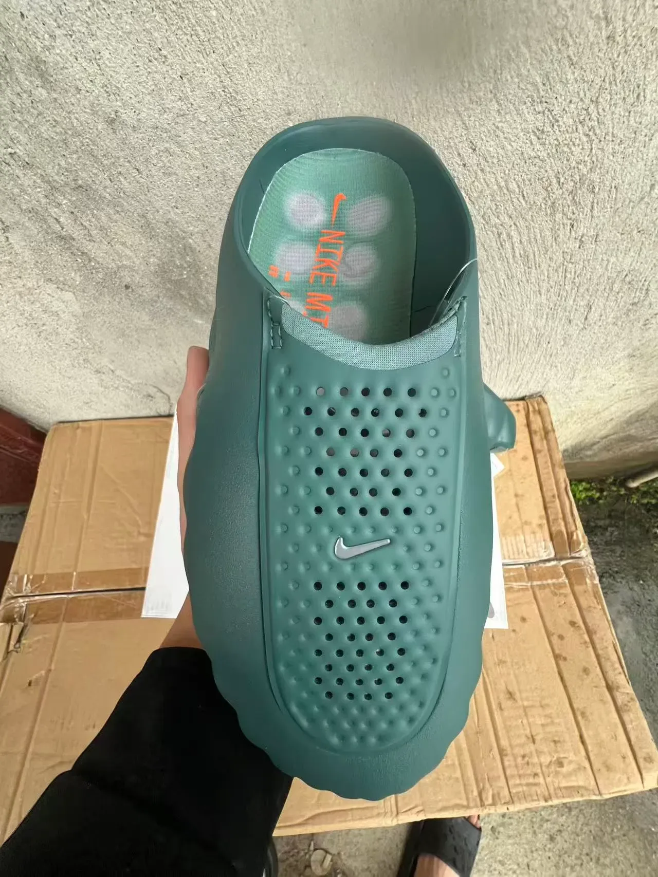 Nike Army Green and Orange Podded Sole Lifestyle Sneaker 3